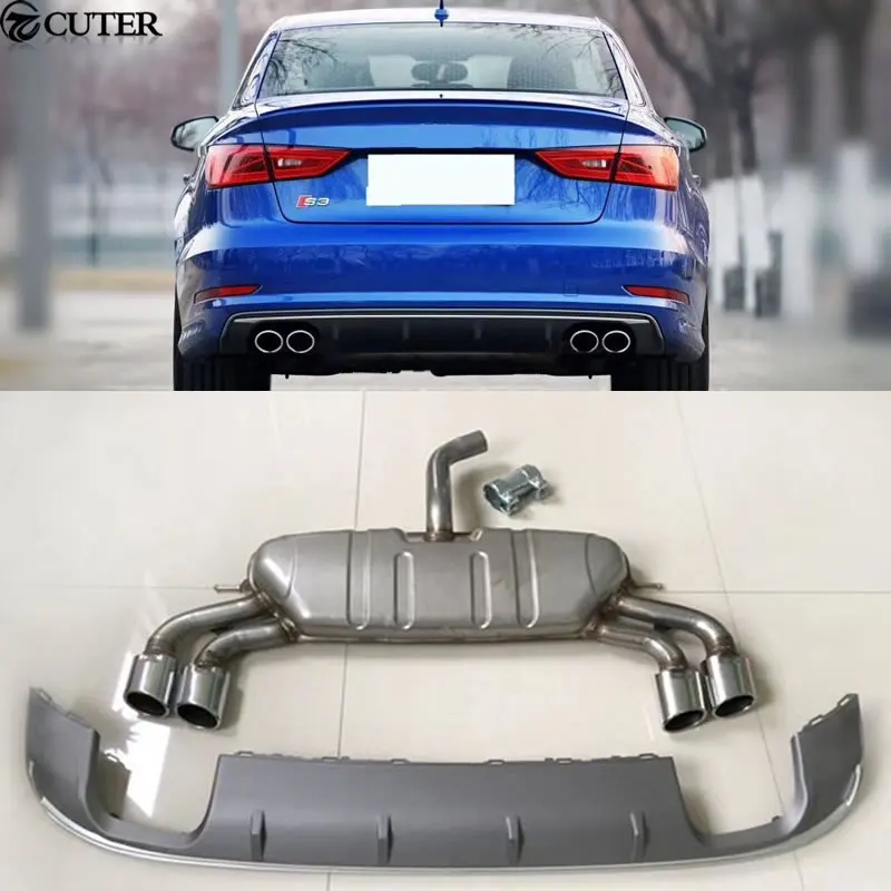 A3 S3 задний бампер диффузор выхлопные трубы для Audi комплект кузова автомобиля