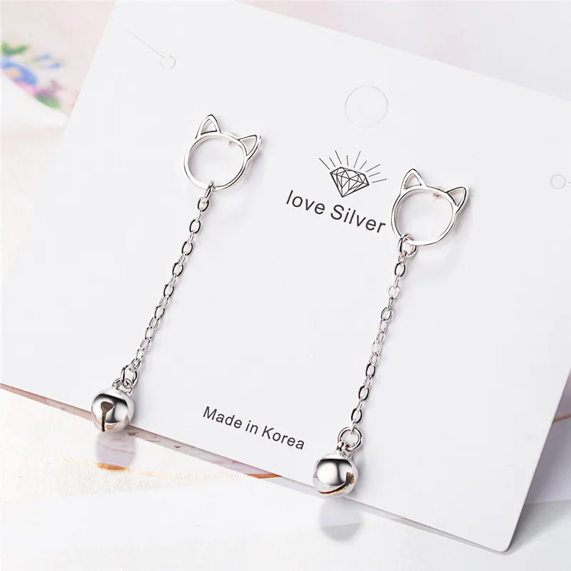 DANZE модные женские туфли кошка серьги мультфильм милый женский серебряный Клош