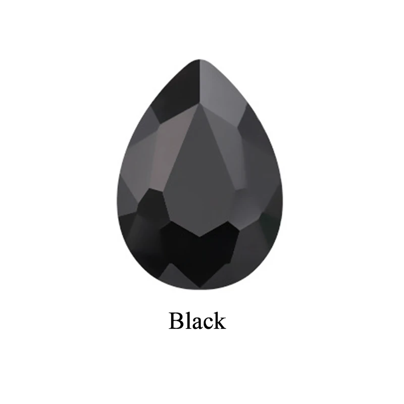 Black6-8 10 шт. стеклянные кристаллы, Стразы 3D капли воды камни для дизайна ногтей украшения Стразы полировка Шарм Дизайн Аксессуары Ювелирные изделия - Цвет: Black6-8