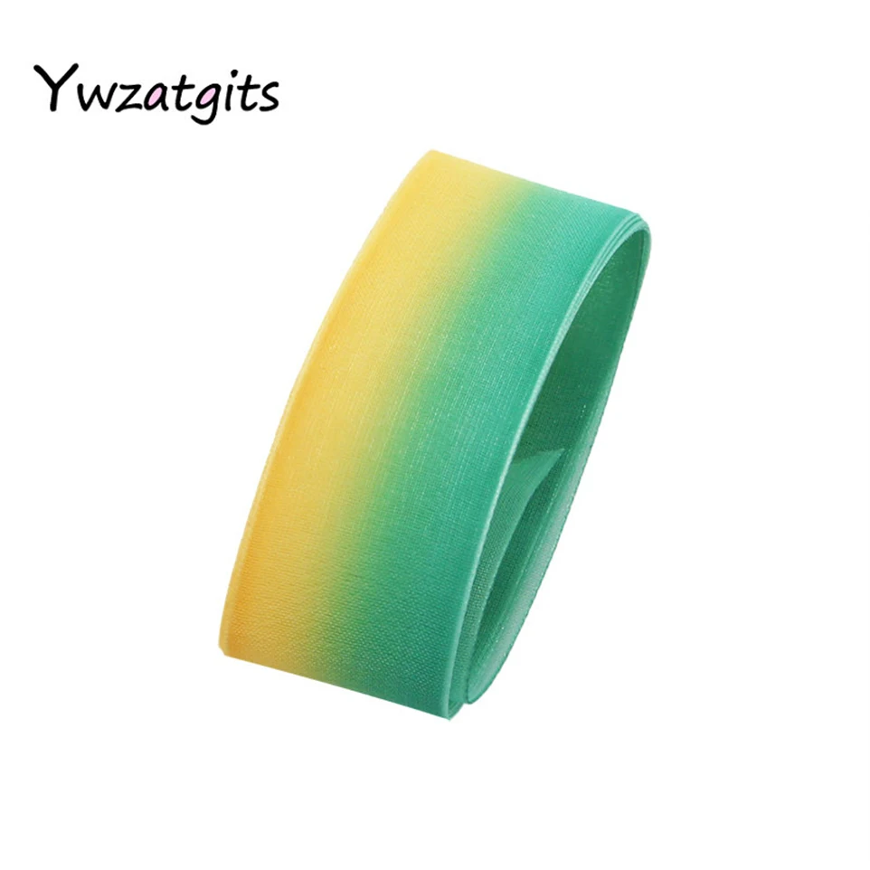 Ywzatgits 10y/лот 25 мм градиент цвета органзы ленты для свадьбы домашний декор рукоделие Подарочная упаковка аксессуары ручной работы YP0201