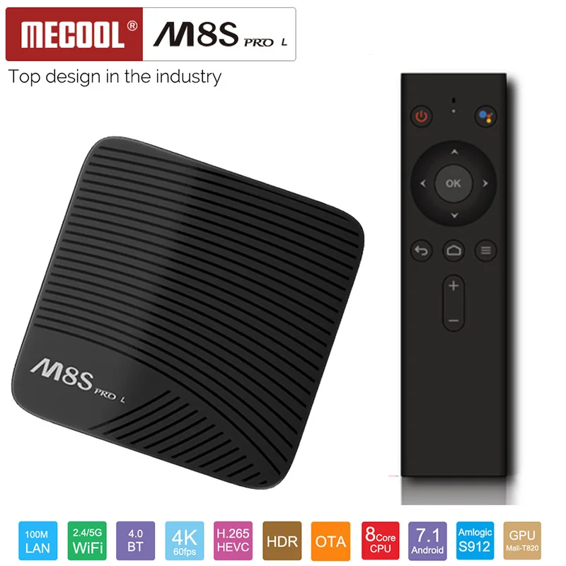 ТВ приставка Mecool M8S PRO L 4K Android 7 1 Smart TV boxбез голосового управления 3 ГБ + 32 Amlogic S912 Cortex