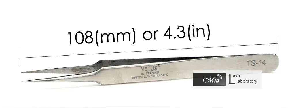 Пинцет VETUS TS/ST 14 для наращивания ресниц из нержавеющей стали | Красота и здоровье