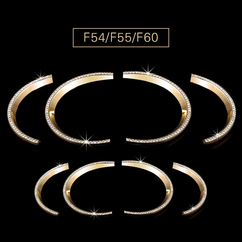F54 F55 F60-Gold 8 шт., декоративные накладки на дверные ручки автомобиля, наклейки для внутренней отделки для MINI Cooper Clubman S F54 F55 F56 F60, аксессуары для стайлинга автомобилей - Название цвета: F54 F55 F60-Gold