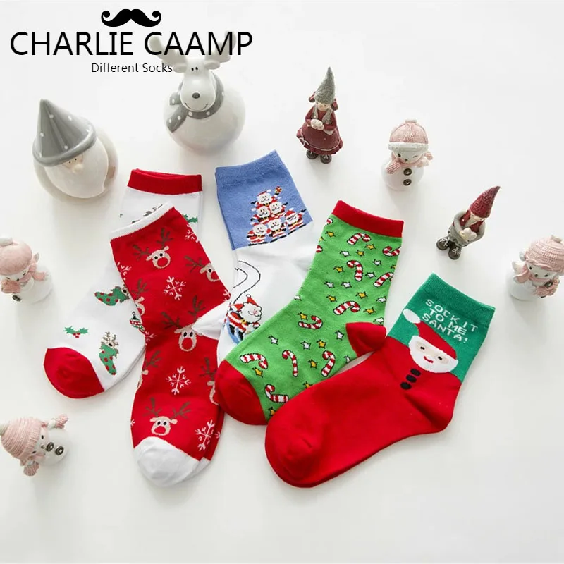 Женские рождественские хлопковые носки новинка 2018 модные Мультяшные серии