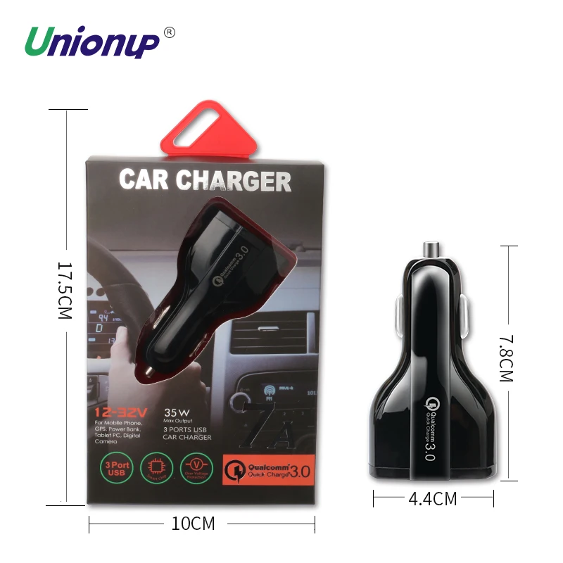 Unionup 35 Вт usb c автомобильный телефон Зарядное устройство Quick QC3.0 Универсальный Usb