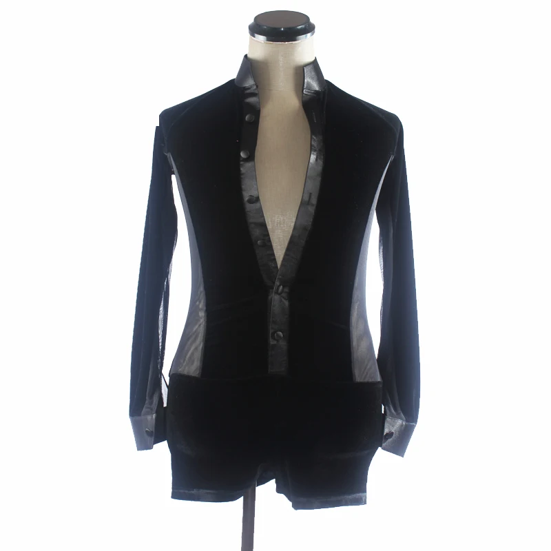 Профессиональные топы для латиноамериканских танцев мужская одежда с V-образным