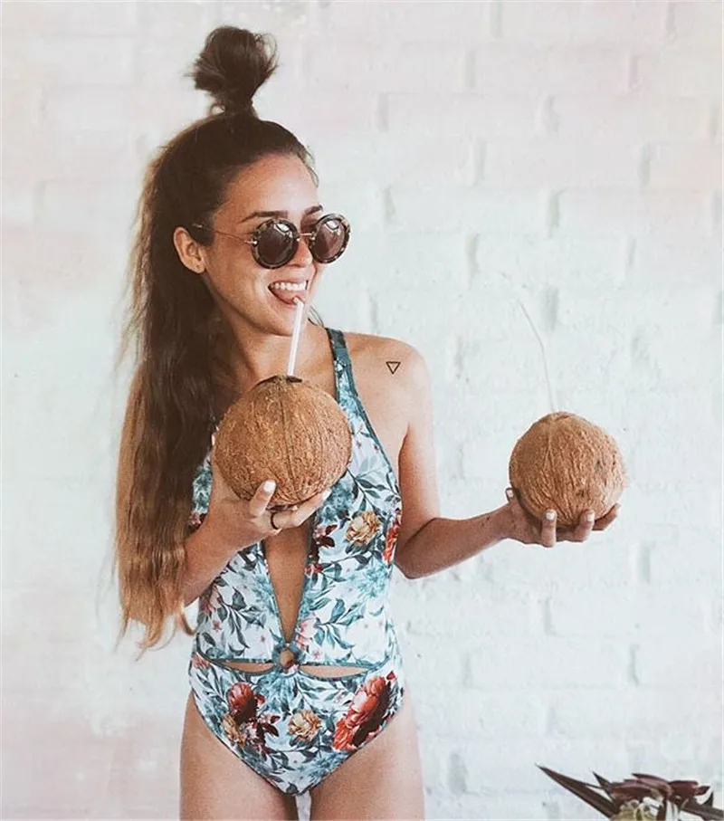 Пикантные Монокини купальник с вырезом Для женщин Плавание одежда глубоким