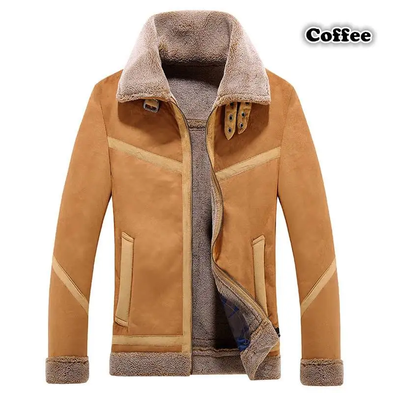 2018 New Winter Men's Jacket Fur Leather Jackets Men Clothing Cool Male Business Suede Coat Collar Mens | Мужская одежда