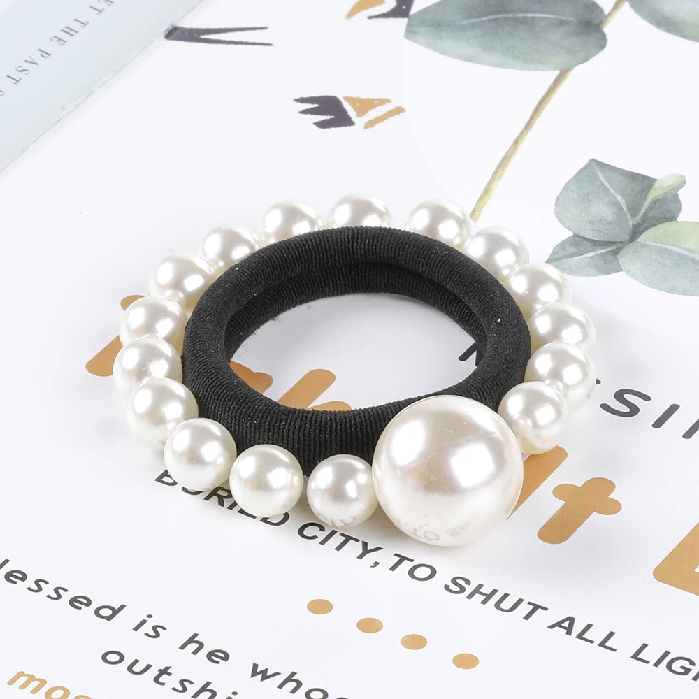 Женская Жемчужная Повязка для волос Haimeikang резинка с жемчужинами фиксации хвоста
