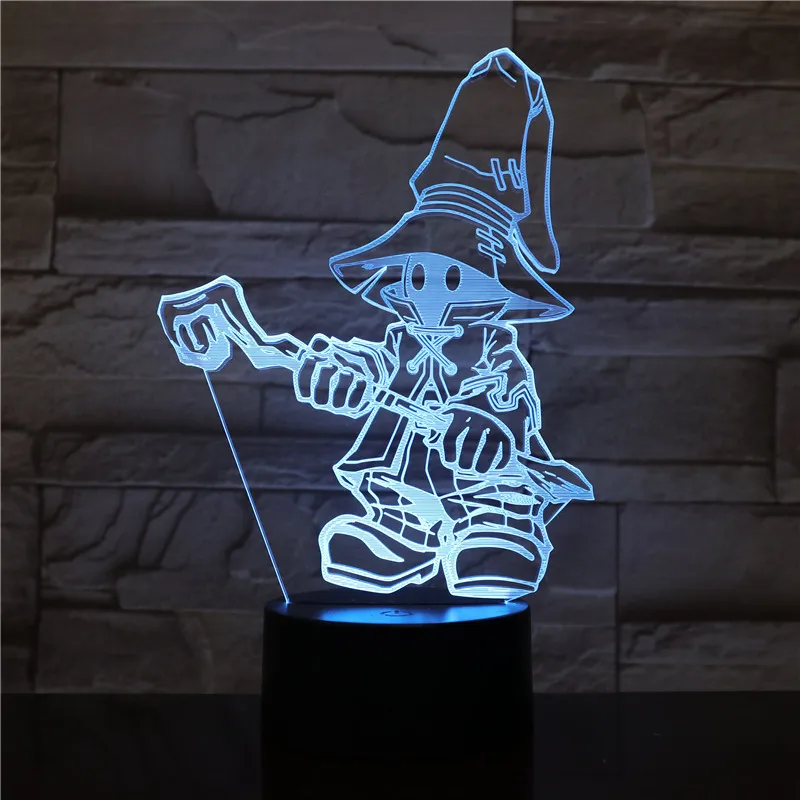 Игра FINAL FANTASY IX Ночной светильник светодиодный сенсорный датчик декоративная лампа на день рождения праздник подарок VIVI Ornitier 3D настольная лампа