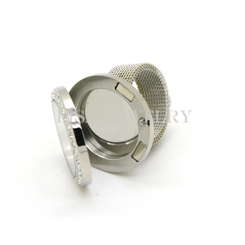 Подвесные кольца-медальоны с магнитом из нержавеющей стали 25 мм стразы Подвески