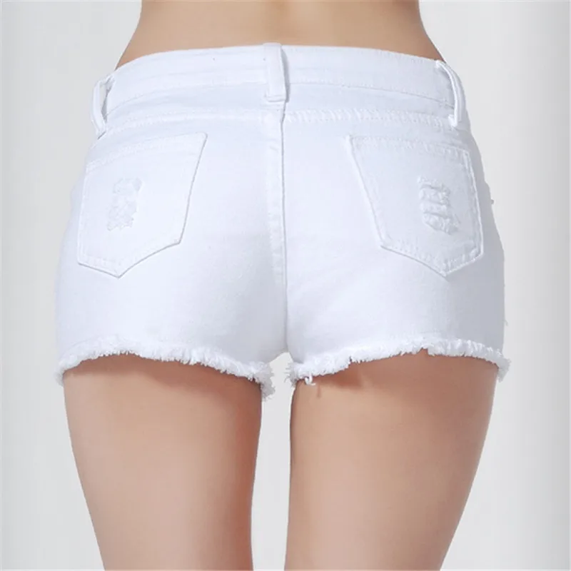 Модные низкая талия сексуальные джинсы с дырками тонкие бедра джинсовые шорты