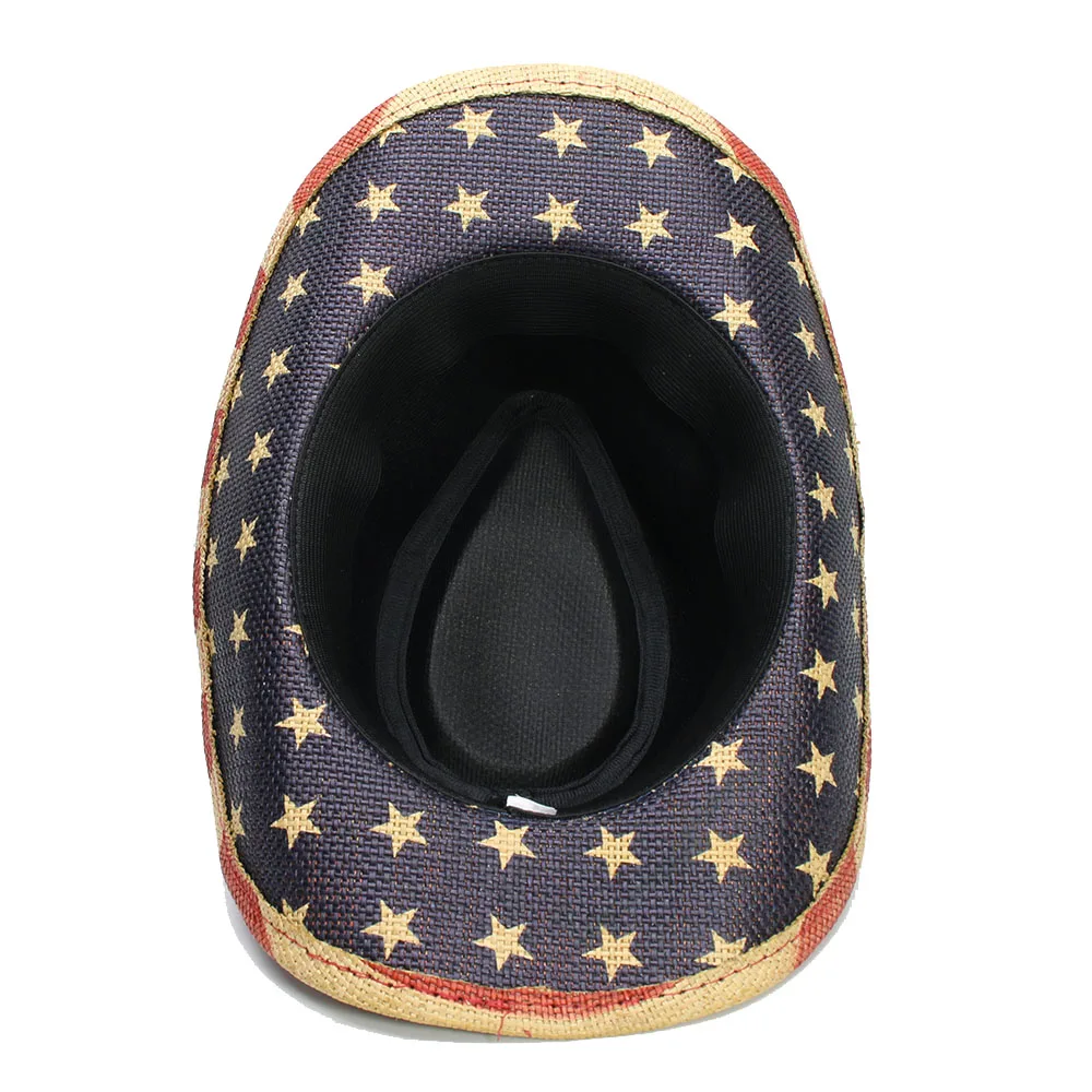 LUCKYLIANJI детская пляжная соломенная ковбойская шляпа от солнца в полоску с