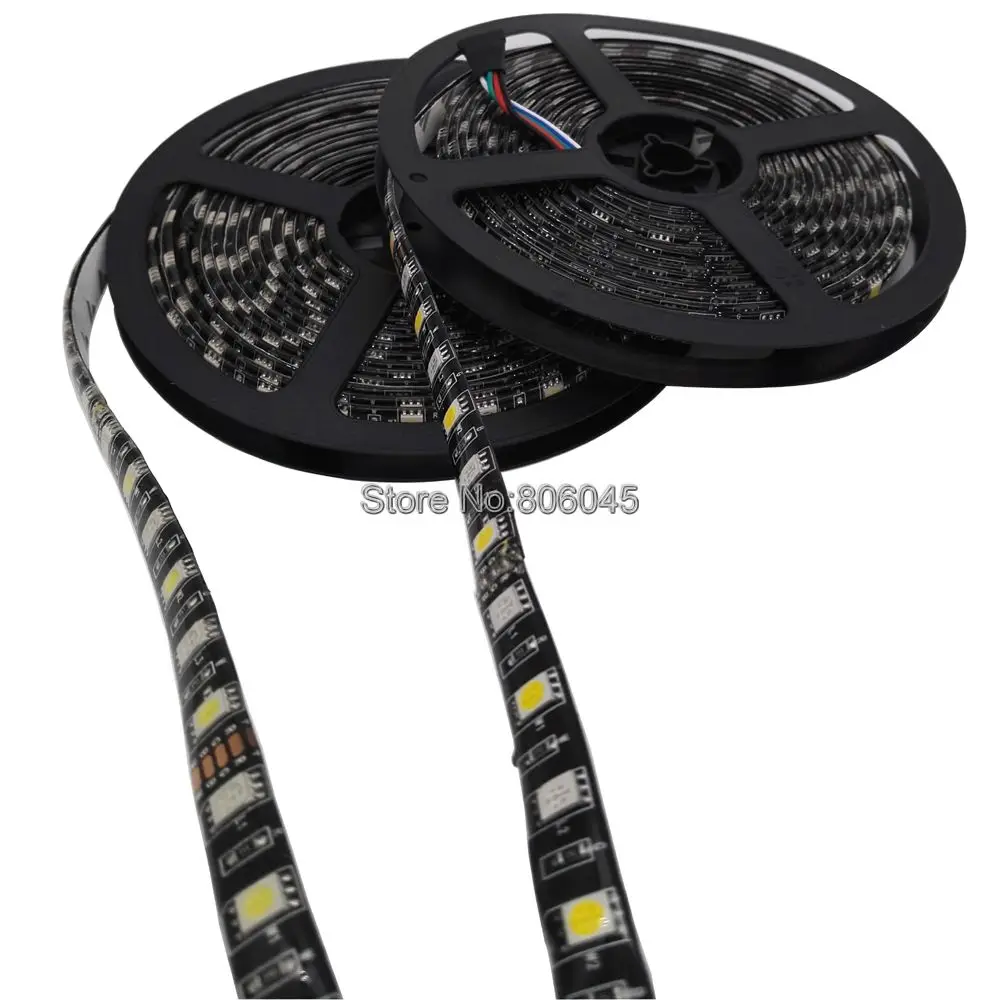 Гибкая СВЕТОДИОДНАЯ лента SMD 5050, 5 м, 12 В, 60 светодиодов/м, IP20 IP65, RGB/белый/теплый белый/синий/зеленый/красный