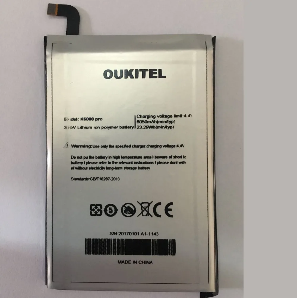 Сменный оригинальный аккумулятор Oukitel K6000 Pro большой емкости 6000 мач резервные