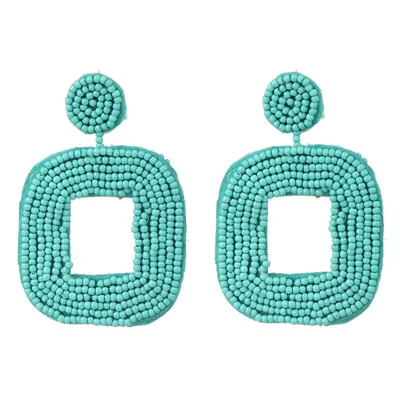 JURAN Boho Этнические большие смолы геометрические серьги ручной работы большие эффектные бисерные серьги вечерние висячие серьги подарок - Окраска металла: 52321-LG