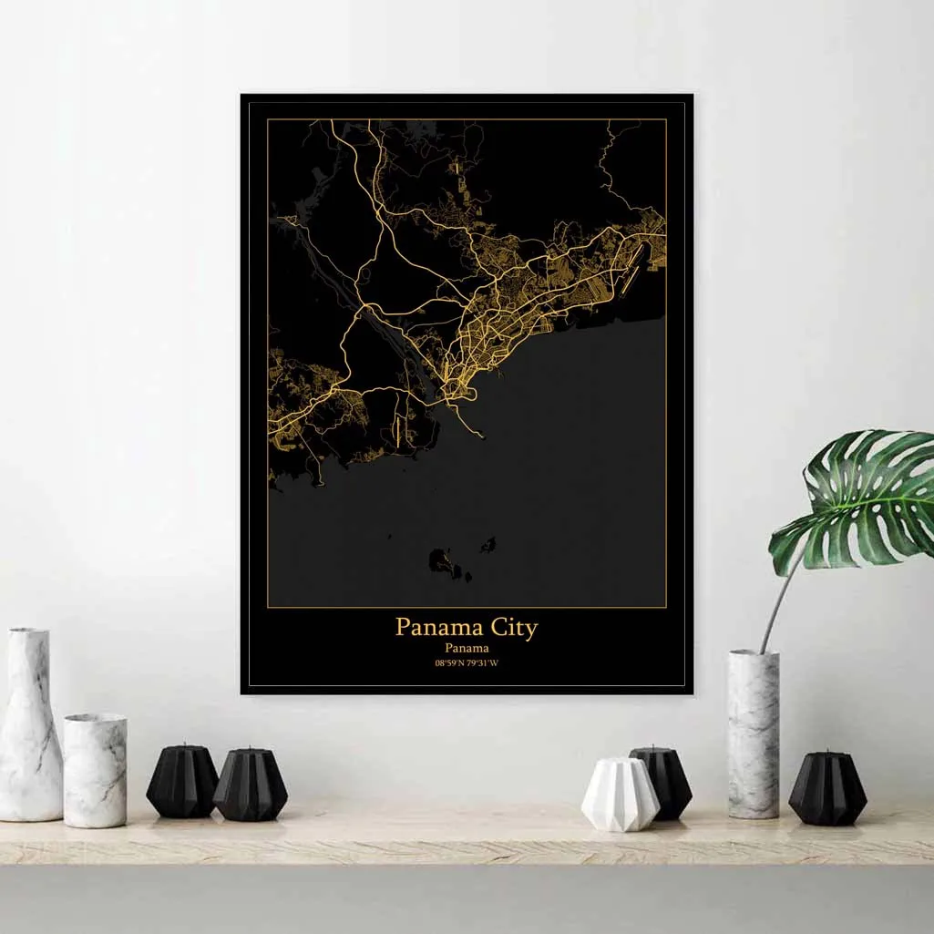 Плакат с картой города Панама|Рисование и каллиграфия| |