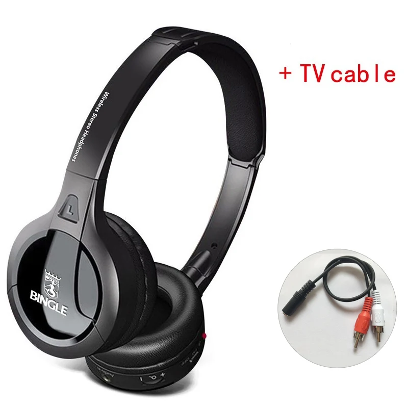 With TV cable Bingle B616 FM радио наушники тв гарнитура многофункциональная стерео Беспроводная с микрофоном FM соотношение для MP3 PC ТВ телефонов - Цвет: With TV cable