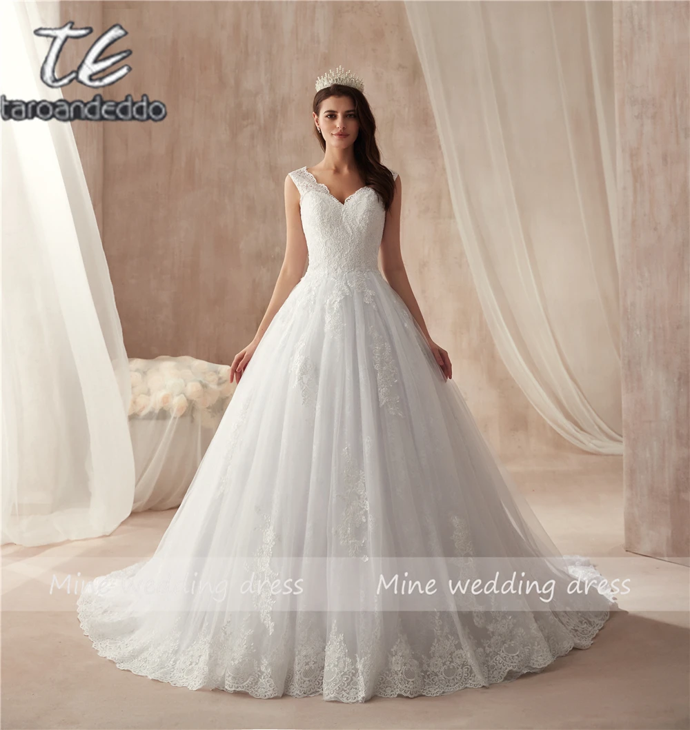 Бальные платья Robe De Mariee свадебное платье с v образным вырезом и аппликацией