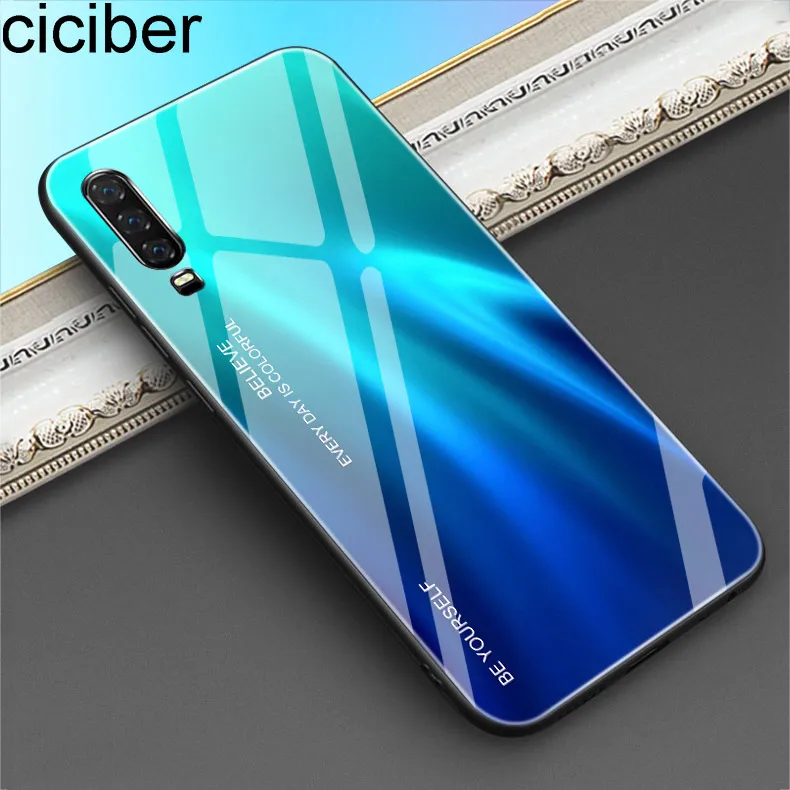 ciciber Cover For Huawei P30 P20 Mate 20 Pro Lite Phone Cases Honor 10 Tempered Glass Case Funda Capa Coque Abstract |