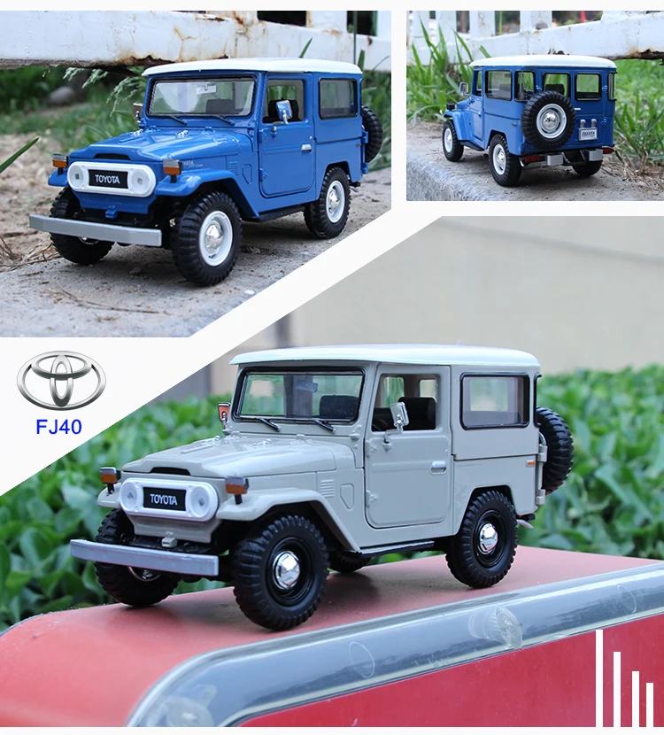 Коллекционная литая машина из сплава mkd3 модели классные Toyota FJ40 JEEP SUV Roadster Stactic весы игрушечные транспортные средства для детей 1:24