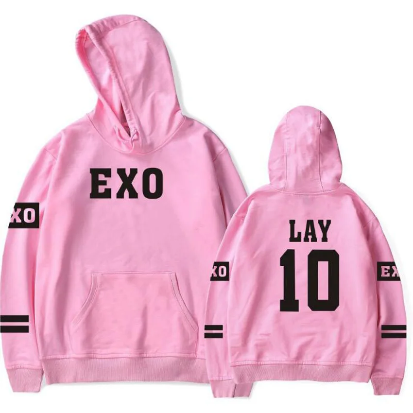Корейский Kpop Exo толстовки для мужчин и женщин Harajuku флисовый пуловер с длинными рукавами толстовки с капюшоном хип-хоп спортивный костюм брендовая одежда 4XL - Цвет: LAY 10