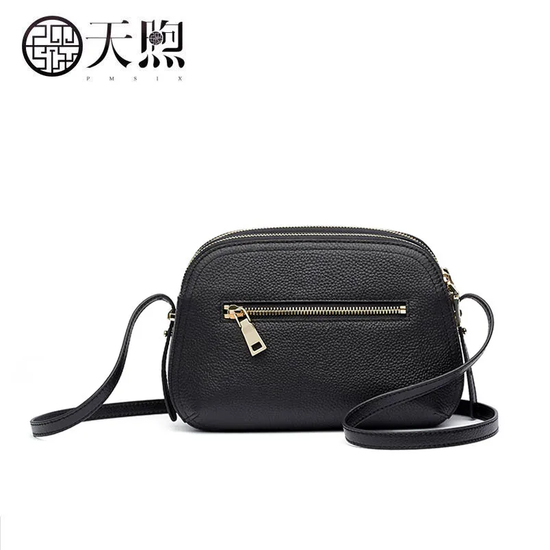 Женская сумка Pmsix кожаная из натуральной кожи тиснение коровьей 2020|Сумки с