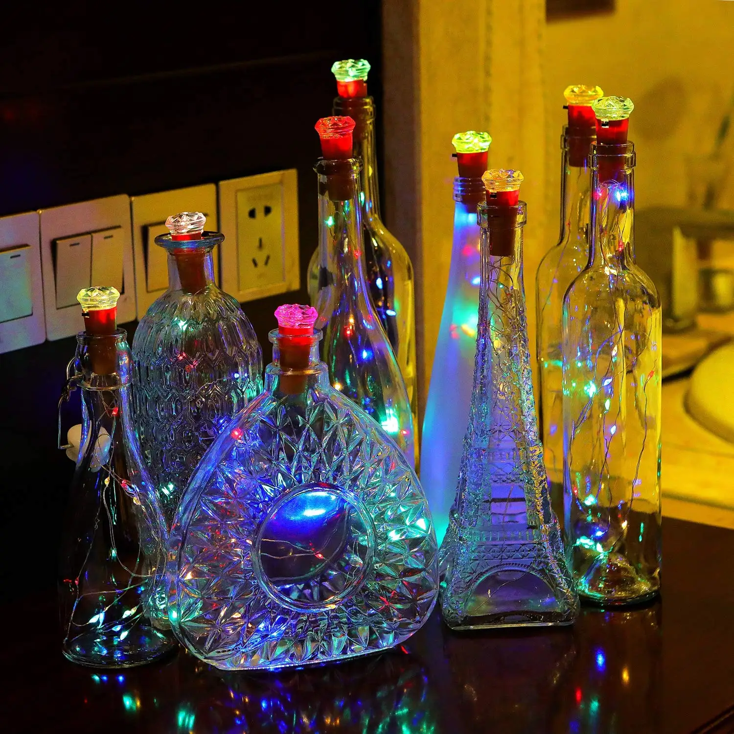 12 шт. в упаковке освещение для бутылки с пробкой Led украшение винной Свадебная