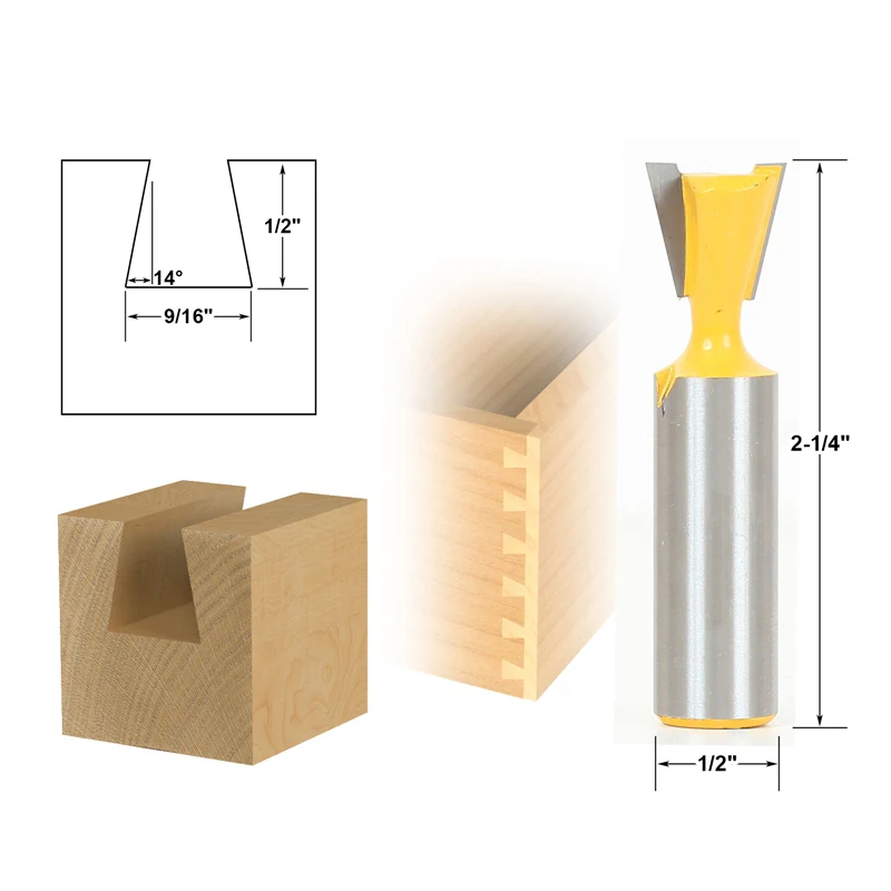 3pcs/lot Bit Dovetail Router Set - 1/2&quot Shank | Инструменты