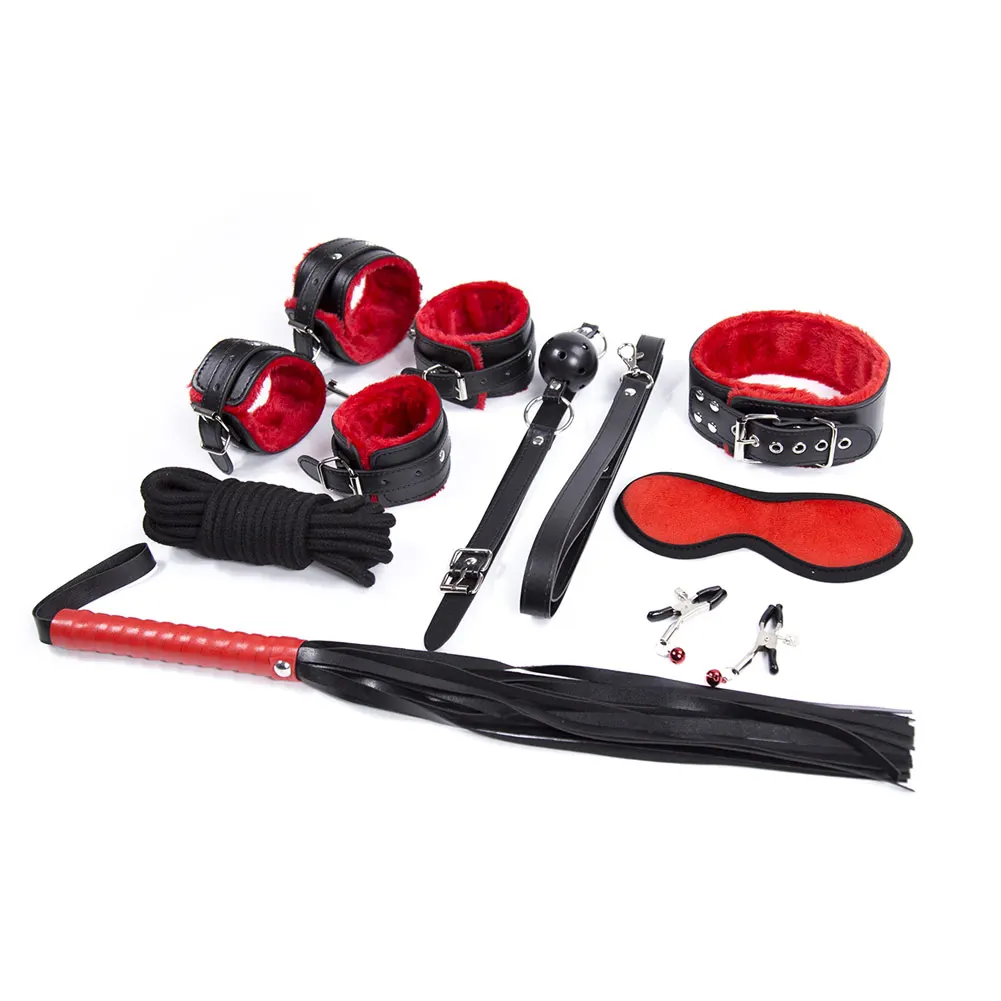 Набор из 8 предметов БДСМ бондаж набор кляп манжета хлыст ошейник фетиш секс