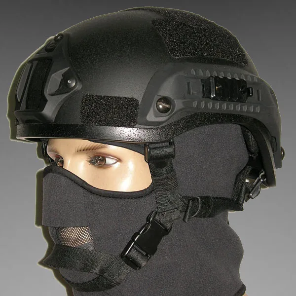 Тактический шлем для страйкбола пейнтбола MICH 2001 с креплением NVG и боковыми