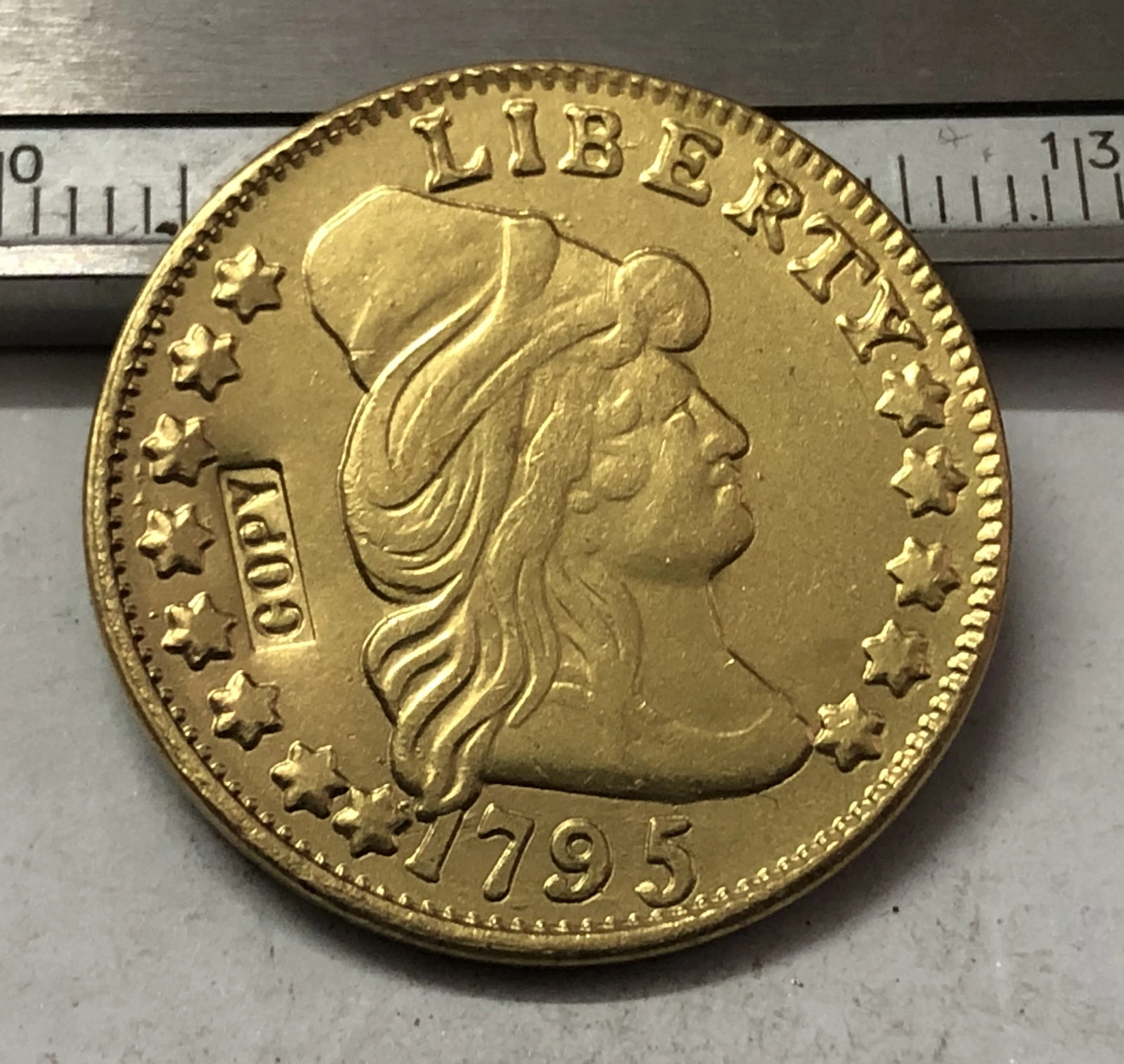 1795 США тюрбан HEAD $5 24K позолоченная копия (два типа Выберите любой)|Безвалютные