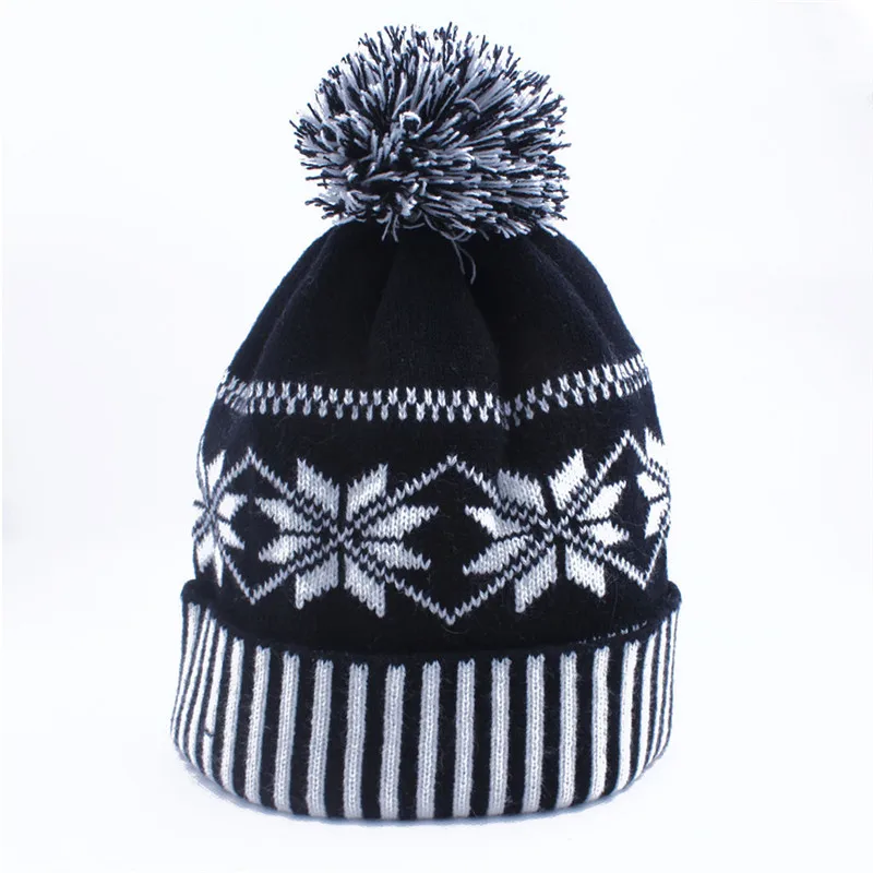 Харадзюку Стиль Зимние теплые вязаные шерстяные шапки для мужчин и женщин с