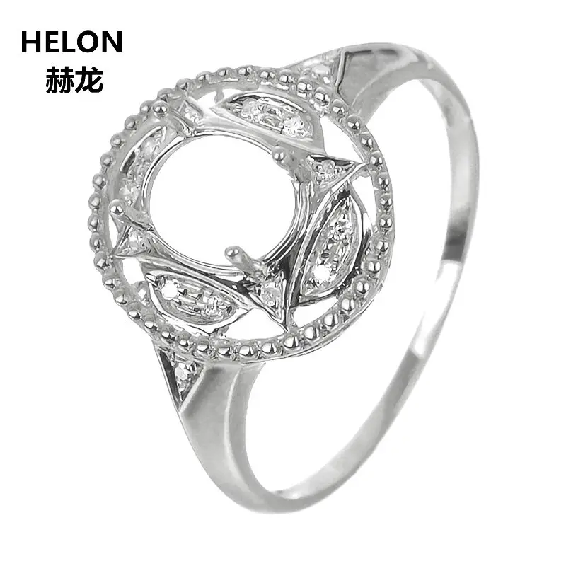 

6x8mm Oval Cut Natural Diamonds Engagement Wedding Semi Mount Ring Solid 10k White Gold Women Ring Yellow Rose Gold Optional