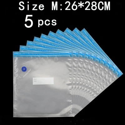 26x28cm Vacuum bag Домашнее хозяйство вакуумный упаковщик контейнер для еды Отправить 5шт Перезапускать Вакуумные пакеты пакеты для вакуумного упаковщика запайщик пакетов - Цвет: 26x28cm Vacuum bag