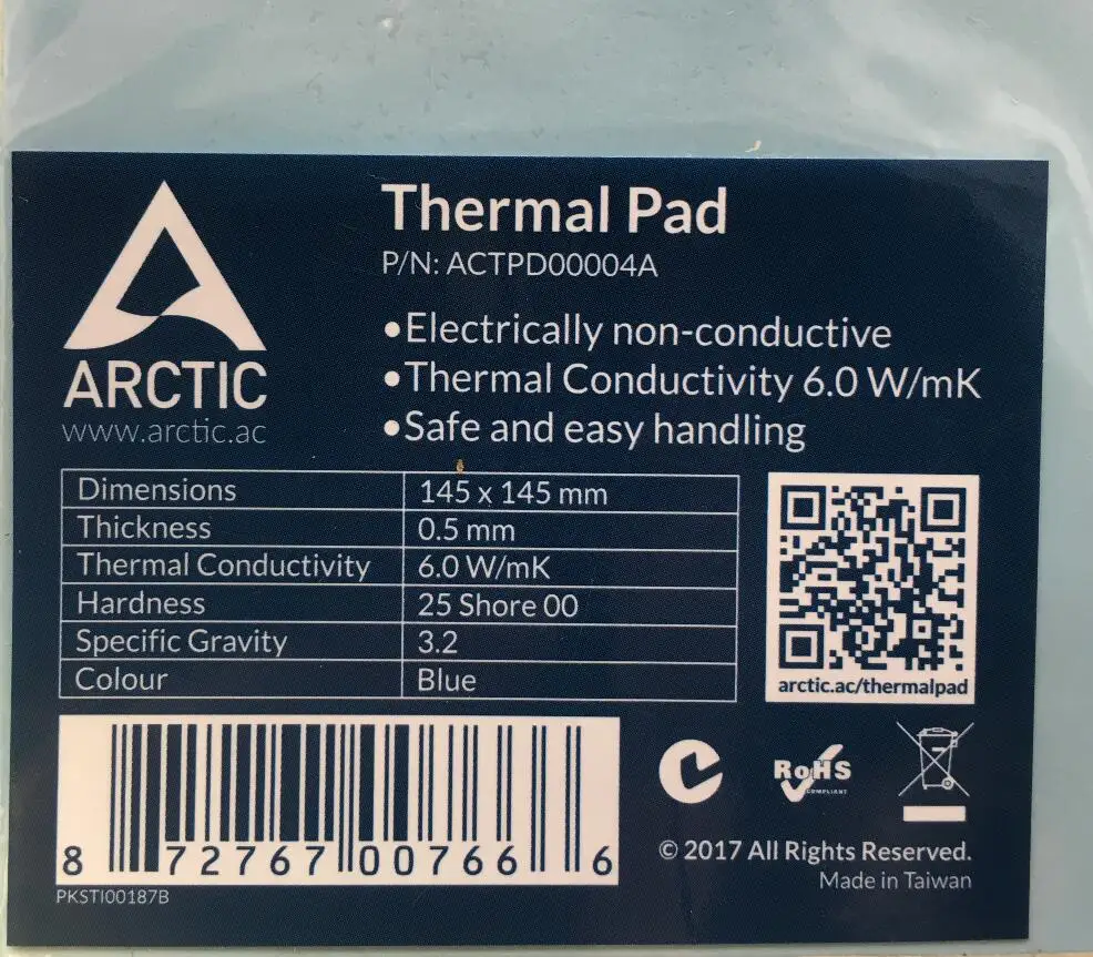 Термопрокладка ARCTIC AC 6 0 Вт/мК 5 мм высокая теплопроводность оригинальная