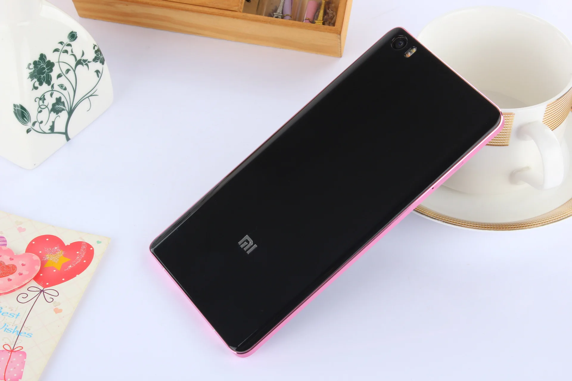 Оригинальная жесткая пластиковая задняя панель корпуса, чехол для Xiaomi Mi Note 1, 5,7 дюймов, Сменный Чехол для задней двери из натурального бамбука - Цвет: black