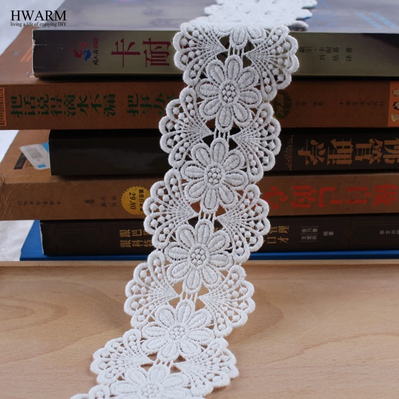 

5yard lace fabric wedding decoration small flower embroidery cotton lace for needlework trimmings for clothing dress accessories