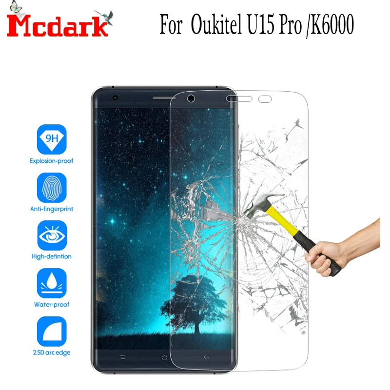 Mcdark 2.5D 9H закаленное стекло для Oukitel U15 Pro защита экрана 5 дюймов K6000 телефона