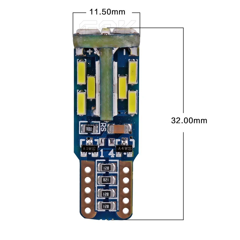 1pcs t10 led canbus T10 30led 4014 smd LED No OBC Error 194 168 W5W 30smd nonpolarity Interior Light Wedge bulb | Автомобили и