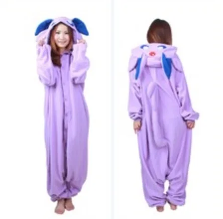 espeon С рисунками из мультфильмов, с капюшонами, цельные Косплэй Костюм Пижама для взрослых кенгуру Лесоматериалы волк Коза пантера скелет, собаки, кролика, с принтом «медведь счастливчик» собака пижамы - Цвет: espeon