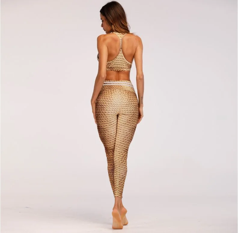 Sexy Yoga Set Printed Sports Suit For Women Bra With Legging | Спорт и развлечения