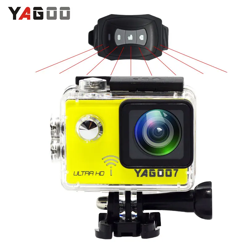 Yagoo7 Камера 4 К 24fps действие WI FI 16mp Full HD 1080 P 60fps 2.0 &quotЖК дисплей Дайвинг 30 м