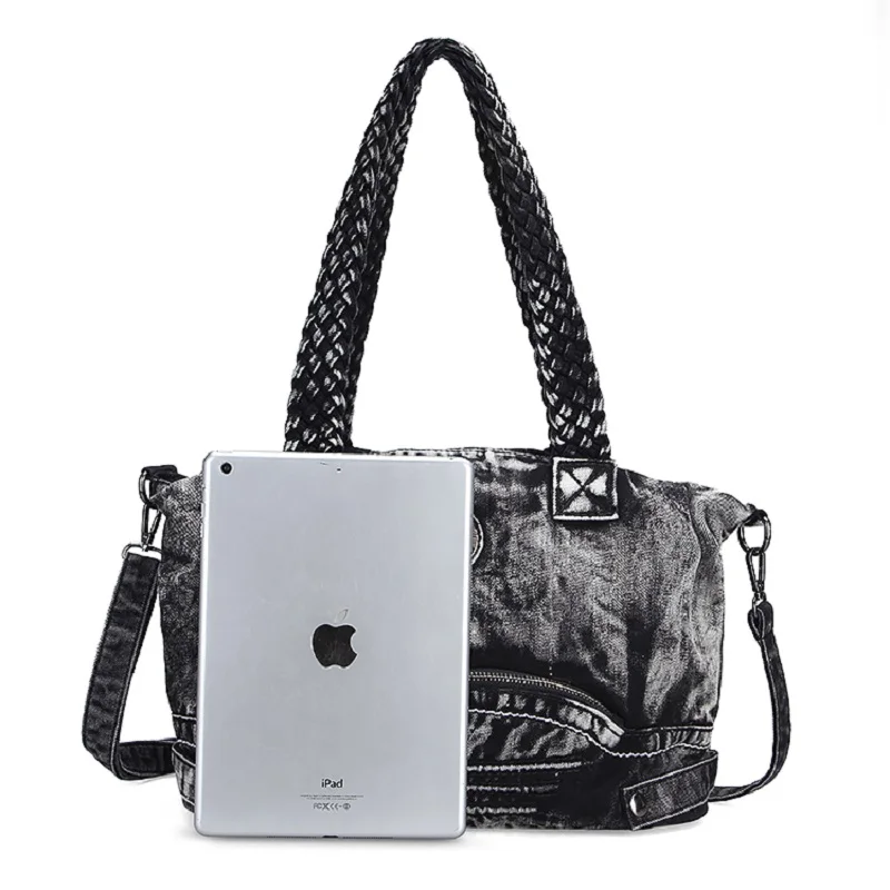 Повседневные Модные Плетеные синие дизайнерские винтажные женские сумки тоут