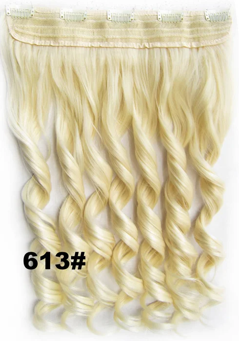 GS888 Color 613 Girlshow, 5 клипов, синтетические волосы для наращивания, волнистые, женский парик, волосы шиньон-хвост, 87 цветов, 130 г, 60 см, 1 шт - Цвет: GS888 Color 613