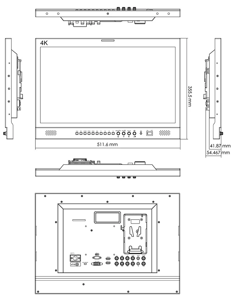 SEETEC 4 K HDMI Pro широковещательный монитор 21,5 ''lcd ips HD 1920x1080 3000: 1 контрастное соотношение камера поле рабочего стола с 3g SDI AV YpbPr