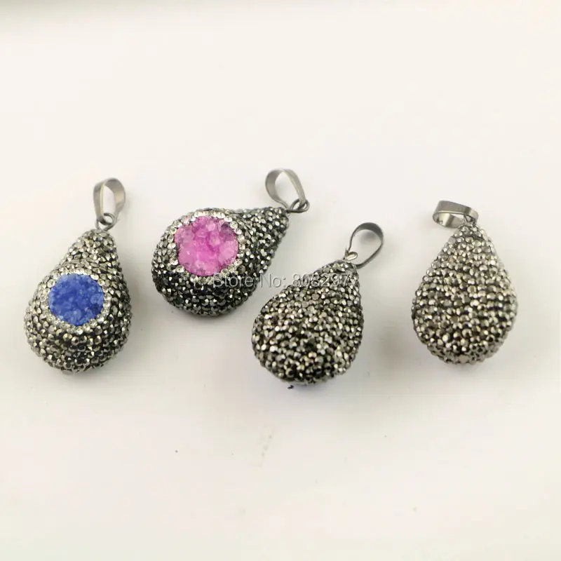 Мода 10 шт Pave Rhinestone S/Shell подвеска Подвески драгоценные камни Подвески для изготовления ювелирных изделий