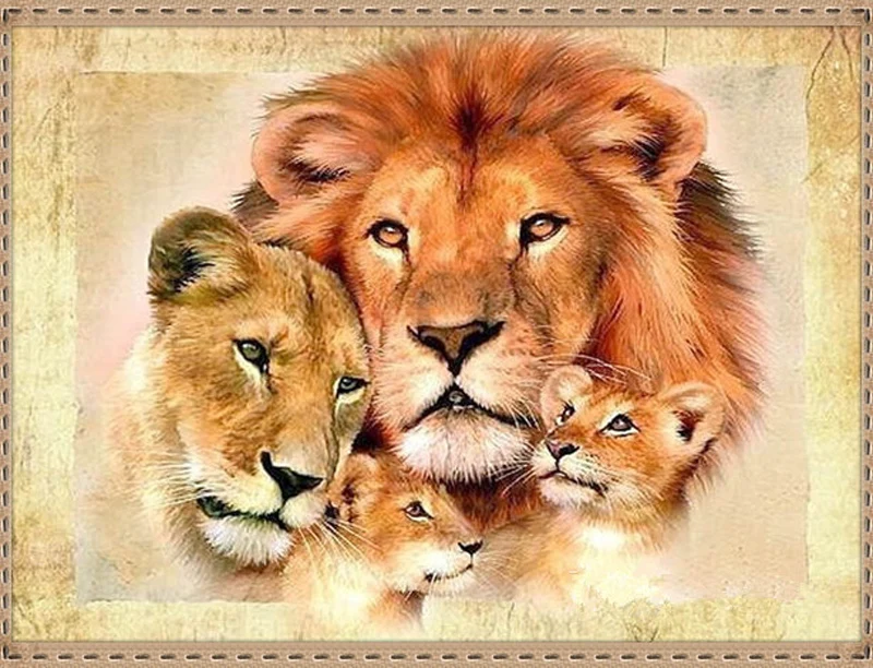 Алмазная вышивка Декор 3DIY животное лев полный 100% область смоляный инструмент