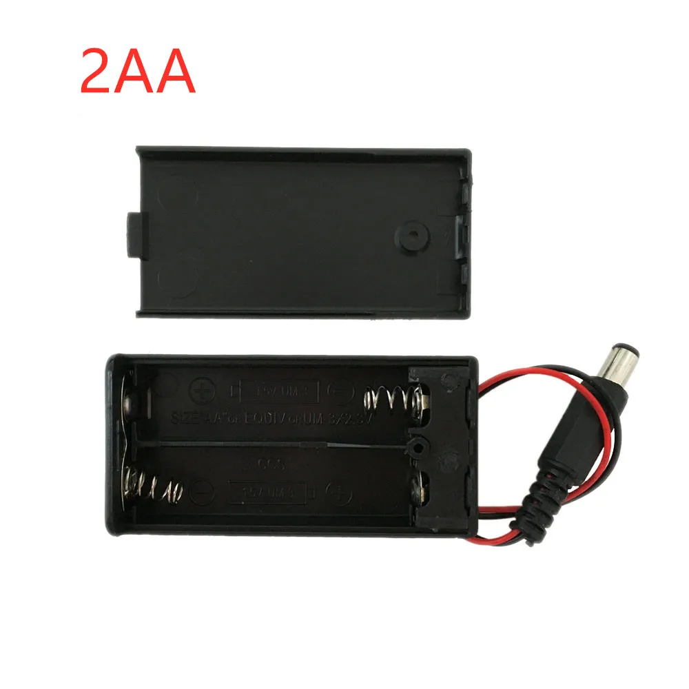 2AA Keyestudio 2AAA/2AA/4AA/8AA держатель батареи Чехол Держатель Слот пластиковый ящик для хранения с выключением/выключением провода+ DC порт - Цвет: 2AA