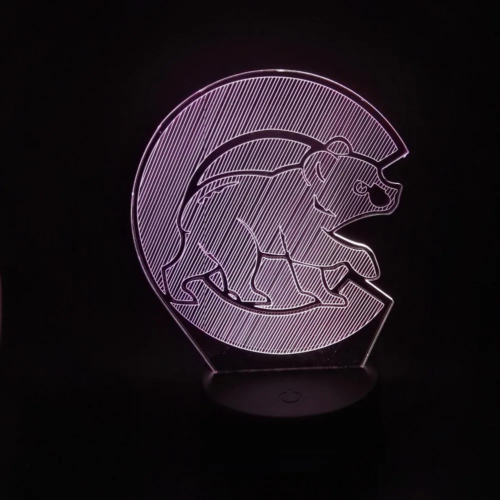 Luminaria мультяшный 3D полярный медведь светодиодный ночник 7 цветов градиентный